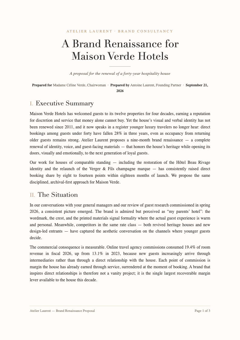 Elegant sophisticated business proposal